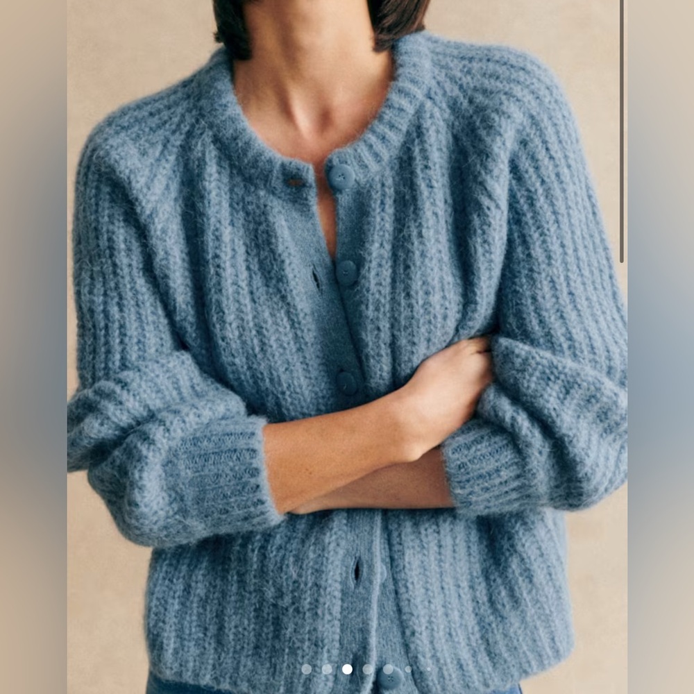 Sezane Blue Emilie Women's Cardigan